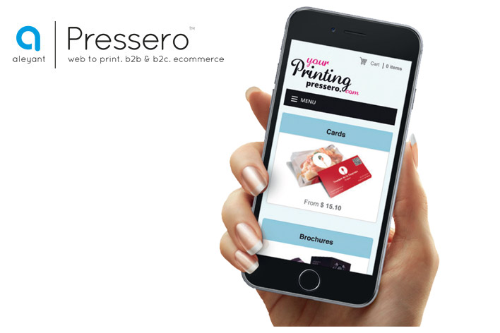 Example of Aleyant Pressero Software on mobile screen